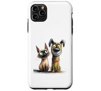 Dessin de Croquis Mignon de Chat et de Chien Coque pour iPhone 11 Pro Max