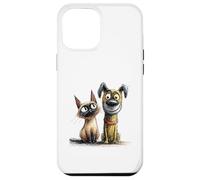 Dessin de Croquis Mignon de Chat et de Chien Coque pour iPhone 12 Pro Max