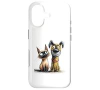 Dessin de Croquis Mignon de Chat et de Chien Coque pour iPhone 17
