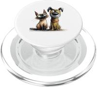 Dessin de Croquis Mignon de Chat et de Chien PopSockets PopGrip pour MagSafe