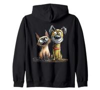 Dessin de Croquis Mignon de Chat et de Chien Sweat à Capuche