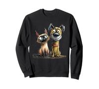 Dessin de Croquis Mignon de Chat et de Chien Sweatshirt