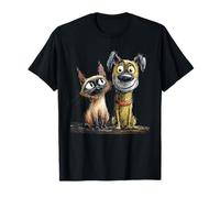 Dessin de Croquis Mignon de Chat et de Chien T-Shirt