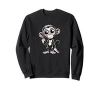 Dessin de dessin animé singe triste aux gros yeux Sweatshirt