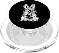 Dessin de Lapin de Pâques Abstrait Scribble Line Art PopSockets PopGrip pour MagSafe