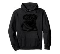 Dessin de ligne élégant carlin | Carlin Dog Lover Art Sweat à Capuche