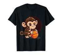 Dessin de panier de basket-ball mignon singe illustration T-Shirt