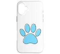 Dessin de Patte de Chiot Mignon en Bleu Layette Coque pour iPhone 16 Plus