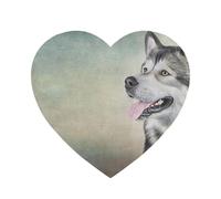 Dessin de Portrait de Chien Malamute d'Alaska, aimants de réfrigérateur en Acrylique, Autocollants pour Tableau Blanc, aimants pour décoration de Cuisine et de Meubles,Forme de Coeur