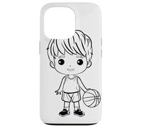 Dessin d'un Petit Joueur de Basket-Ball pour garçon Coque pour iPhone 13 Pro