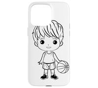 Dessin d'un Petit Joueur de Basket-Ball pour garçon Coque pour iPhone 15 Pro Max