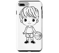 Dessin d'un Petit Joueur de Basket-Ball pour garçon Coque pour iPhone 7 Plus/8 Plus