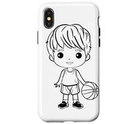 Dessin d'un Petit Joueur de Basket-Ball pour garçon Coque pour iPhone X/XS