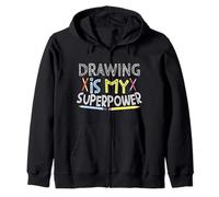 Dessin est ma Superpuissance Illustrator Illustration Sweat à Capuche