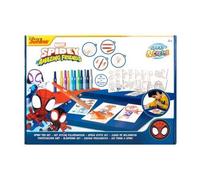Disney - Marvel - Spidey - Spray Pen Set Deluxe (SP22368) - Kit de Stylos Pulvérisateurs pour Colorier et Dessiner - 12 Stylos et 16 Pochoirs pour Créer des Couleurs et des Dessins Uniques