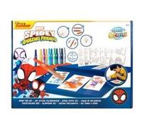 Disney - Marvel - Spidey - Spray Pen Set Deluxe (SP22368) - Kit de Stylos Pulvérisateurs pour Colorier et Dessiner - 12 Stylos et 16 Pochoirs pour Créer des Couleurs et des Dessins Uniques