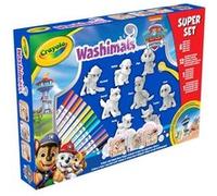 CRAYOLA - Washimals Pat' Patrouille, Super Coffret d’Activités avec 8 Chiots, 12 Feutres Lavables, Fond à colorier et Brosse, Jeu et Cadeau pour Enfants, à partir de 3 Ans, 74-0251