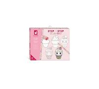Janod – Kit de dessin enfant Step by Step Drawing J09156 – 20 modèles Kawaii, dès 6 ans