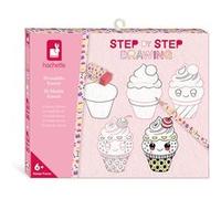 Janod - Step by Step Drawing - Apprendre à dessiner - 20 Modèles Kawaii - Kit Dessin Enfant - Apprentissage Dessin et Concentration - Dès 6 ans - J09156