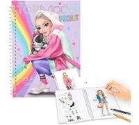 Depesche TOPModel-Pocket 12727 Livre de coloriage de taille pratique avec 120 pages pour concevoir des tenues, carnet de coloriage avec feuille d'autocollants et reliure à spirale, multicolore
