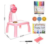 Dessin - Graphisme,Table de formation à la peinture et au dessin pour enfants,projecteur LED,jouets de musique,artisanat - Type E05