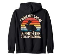 Dessin Lapin Mignon Message Drôle écrit J'aime Mes Lapins Sweat à Capuche