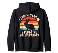 Dessin Lapin Motif Adorable Message écrit J'aime Mes Lapins Sweat à Capuche