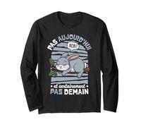 Dessin Lapin Motif Humour Sieste Pas Aujourd'hui Pas Demain Manche Longue