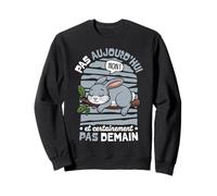 Dessin Lapin Motif Humour Sieste Pas Aujourd'hui Pas Demain Sweatshirt