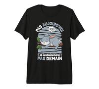 Dessin Lapin Motif Humour Sieste Pas Aujourd'hui Pas Demain T-Shirt Haut de Gamme