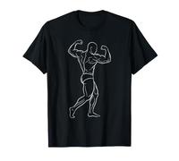 Dessin linéaire Bodybuilder Pose Fitness T-Shirt