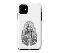 Dessin linéaire de la déesse mère Celtique Danu sur la rivière sacrée Coque pour iPhone 11