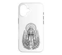 Dessin linéaire de la déesse mère Celtique Danu sur la rivière sacrée Coque pour iPhone 16