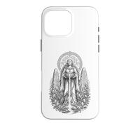 Dessin linéaire de la déesse mère Celtique Danu sur la rivière sacrée Coque pour iPhone 16 Pro Max