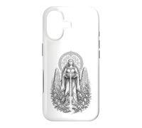 Dessin linéaire de la déesse mère Celtique Danu sur la rivière sacrée Coque pour iPhone 17