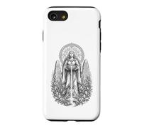 Dessin linéaire de la déesse mère Celtique Danu sur la rivière sacrée Coque pour iPhone SE (2020) / 7/8