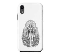 Dessin linéaire de la déesse mère Celtique Danu sur la rivière sacrée Coque pour iPhone XR