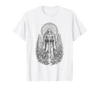 Dessin linéaire de la déesse mère Celtique Danu sur la rivière sacrée T-Shirt