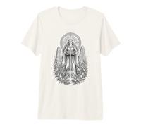 Dessin linéaire de la déesse mère Celtique Danu sur la rivière sacrée T-Shirt Haut de Gamme