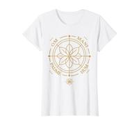 Dessin linéaire du Mantra Om Mani Padme Hum Lotus T-Shirt Graphique avec Valeur