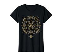 Dessin linéaire du Mantra Om Mani Padme Hum Lotus T-Shirt Graphique avec Valeur