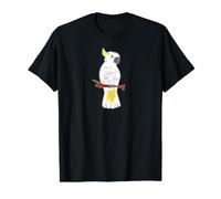 Dessin Mignon Perroquet cacatoès T-Shirt Graphique avec Valeur, Homme, Noir, L