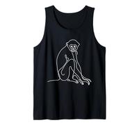 Dessin Minimaliste Gibbon Line Art Primate Wildlife Drawing Débardeur