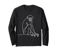 Dessin Minimaliste Gibbon Line Art Primate Wildlife Drawing Manche Longue