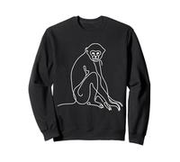 Dessin Minimaliste Gibbon Line Art Primate Wildlife Drawing Sweatshirt