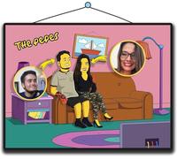 Dessin personnalisé des épaules et du visage Simpsons style, un cadeau original. Envoyez vos photos. Recevez-le imprimé sur papier ou numérique