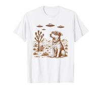 Dessin rétro OVNI désert Vintage Illustration Extraterrestre Science-Fiction T-Shirt