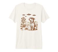 Dessin rétro OVNI désert Vintage Illustration Extraterrestre Science-Fiction T-Shirt Haut de Gamme