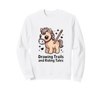Dessin sentiers et Contes d'équitation Cheval Mignon Poney Sweatshirt