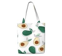 Dessin simple d'un fruit d'avocat，Sacs d'épicerie réutilisables, sacs fourre-tout de grande capacité, sac à bandoulière en toile